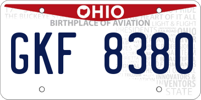 OH license plate GKF8380