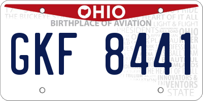 OH license plate GKF8441