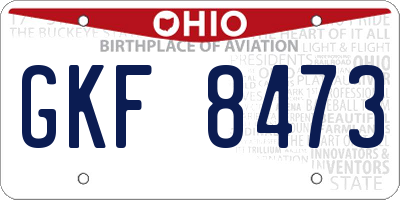 OH license plate GKF8473