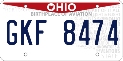 OH license plate GKF8474