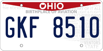 OH license plate GKF8510