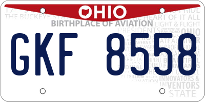 OH license plate GKF8558