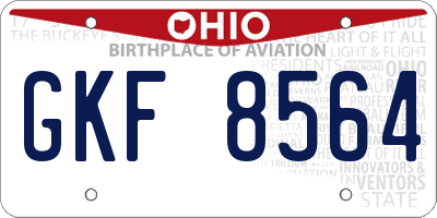 OH license plate GKF8564