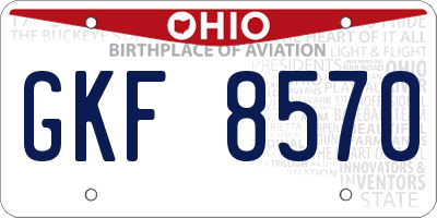 OH license plate GKF8570
