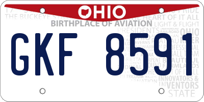 OH license plate GKF8591
