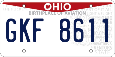 OH license plate GKF8611