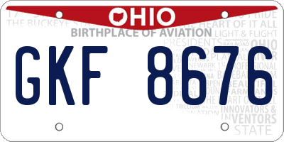 OH license plate GKF8676