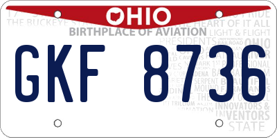 OH license plate GKF8736
