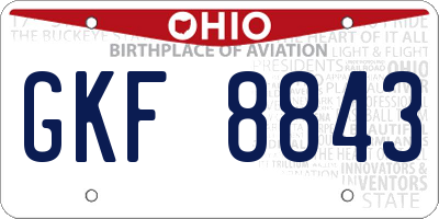 OH license plate GKF8843