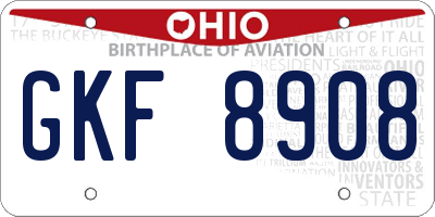 OH license plate GKF8908