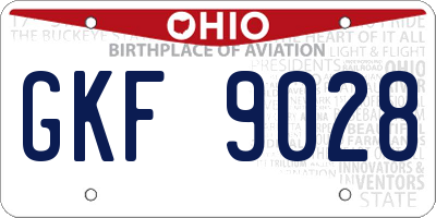 OH license plate GKF9028