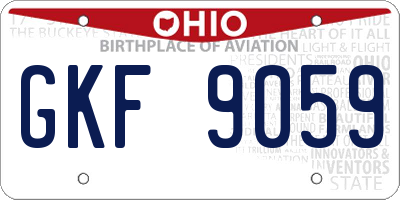 OH license plate GKF9059