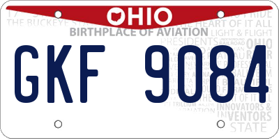OH license plate GKF9084