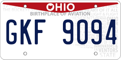 OH license plate GKF9094