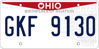 OH license plate GKF9130