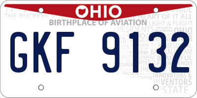 OH license plate GKF9132