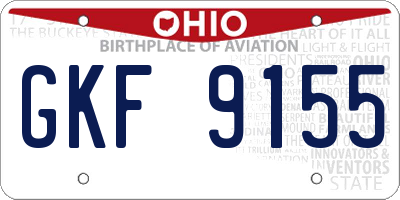 OH license plate GKF9155