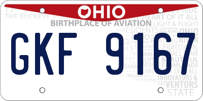 OH license plate GKF9167