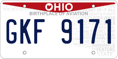 OH license plate GKF9171