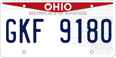 OH license plate GKF9180