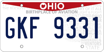OH license plate GKF9331