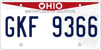 OH license plate GKF9366