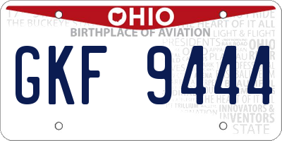 OH license plate GKF9444
