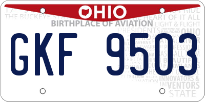 OH license plate GKF9503