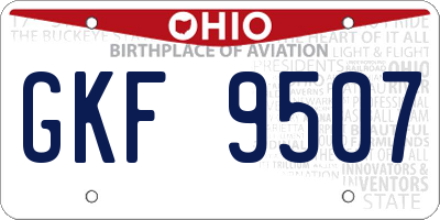 OH license plate GKF9507