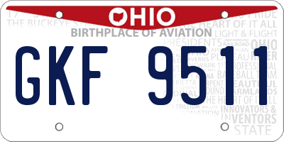 OH license plate GKF9511