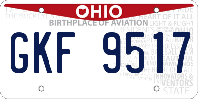 OH license plate GKF9517