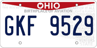 OH license plate GKF9529