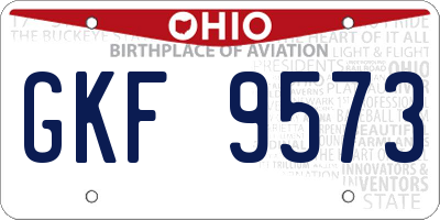 OH license plate GKF9573