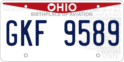 OH license plate GKF9589