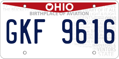 OH license plate GKF9616