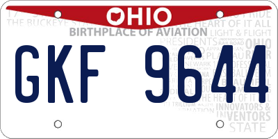 OH license plate GKF9644