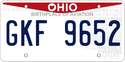 OH license plate GKF9652