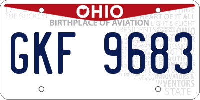 OH license plate GKF9683