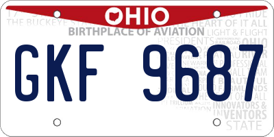 OH license plate GKF9687
