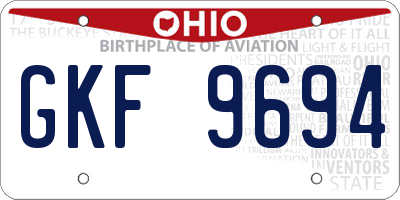 OH license plate GKF9694