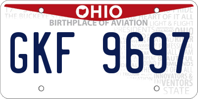 OH license plate GKF9697