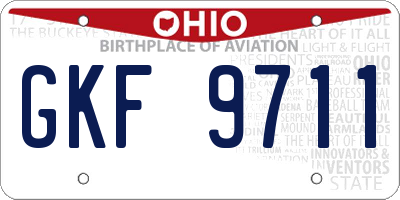 OH license plate GKF9711