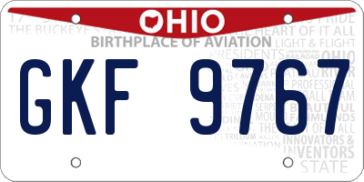 OH license plate GKF9767