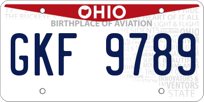 OH license plate GKF9789