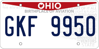 OH license plate GKF9950