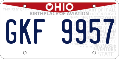 OH license plate GKF9957
