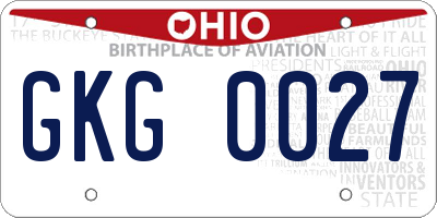 OH license plate GKG0027