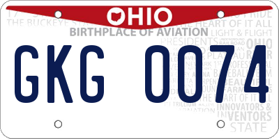 OH license plate GKG0074