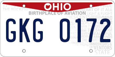 OH license plate GKG0172