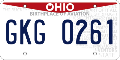 OH license plate GKG0261